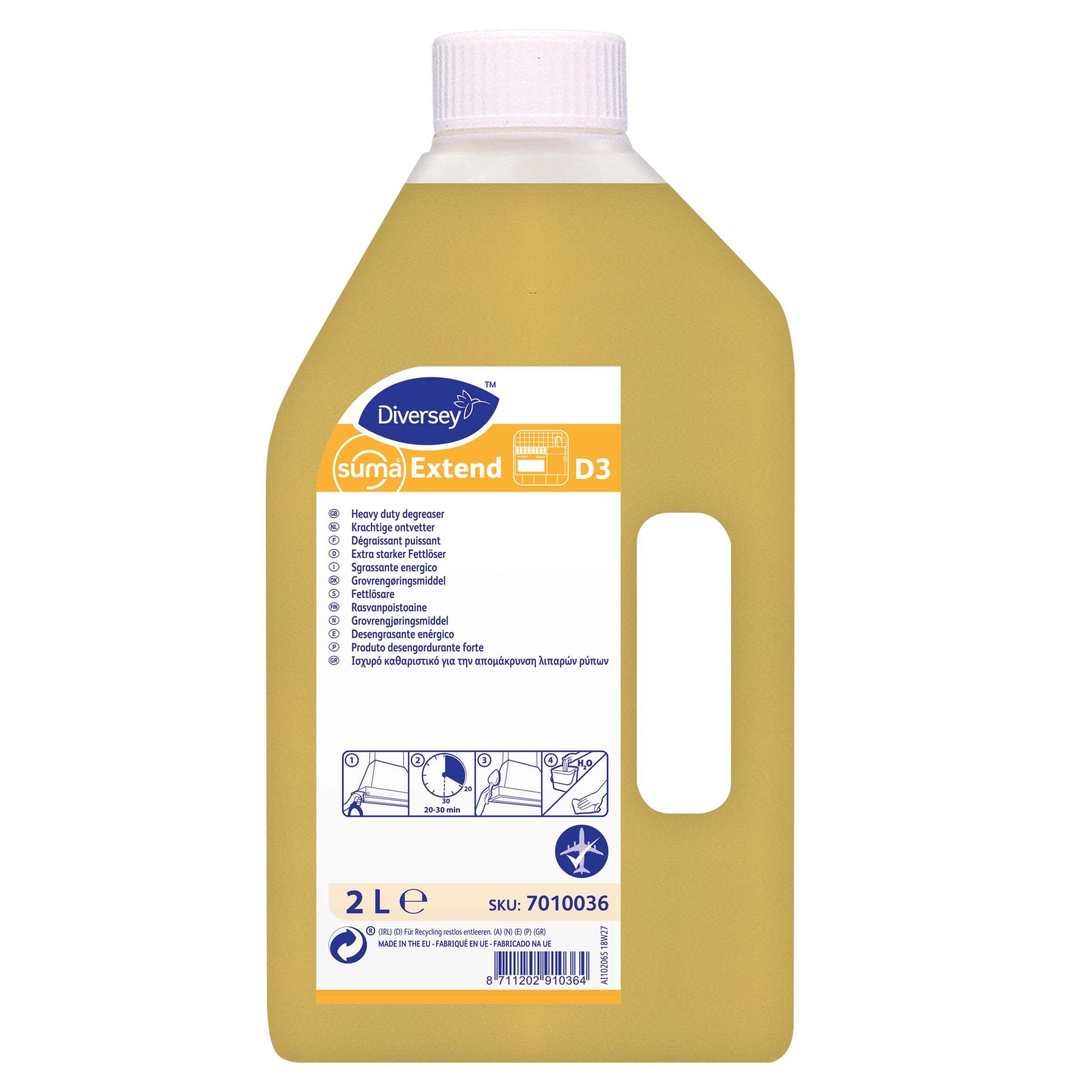 Dwulitrowa butelka żółtego preparatu Suma Extend D3